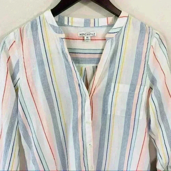 J. Crew Mercantile colorful stripe shirt - Picture 3 of 5